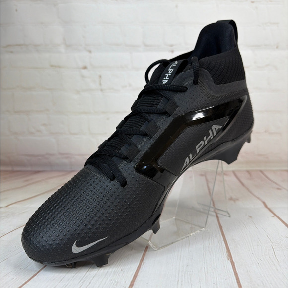 Nike Alpha Elite 4 Menace Black/Silver Football Cleats Mens Size 12 (FD7036-002) - Picture 4 of 10